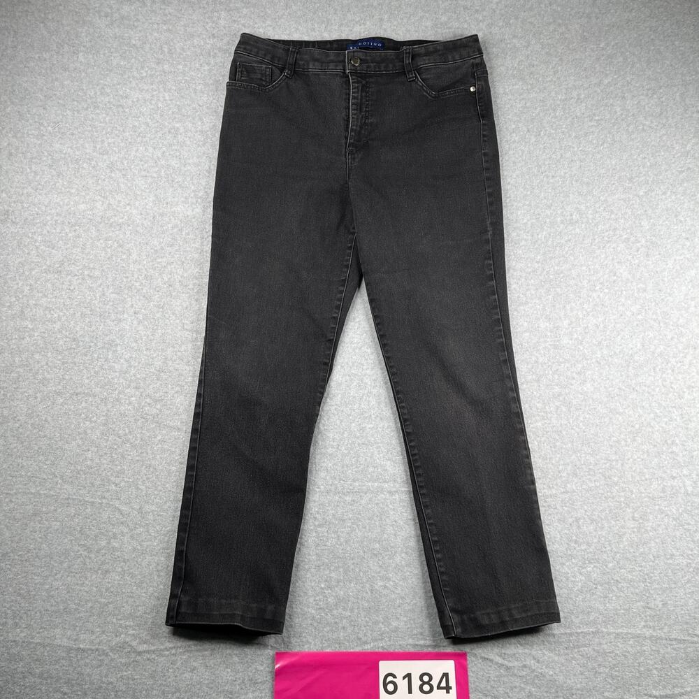 Bandolino Amy Denim Jeans Womens Size 16 Black Distressed Stretch casual